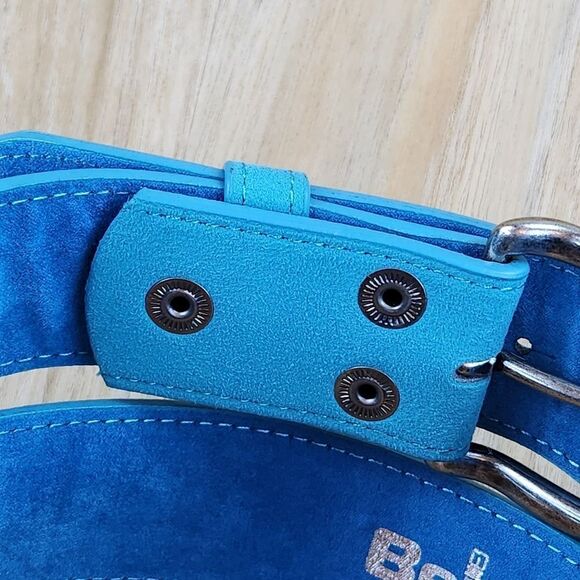 ?️NIB Turquoise Genuine Suede Leather Belt w/Detachable  Antiqued Buckle Small main image 11
